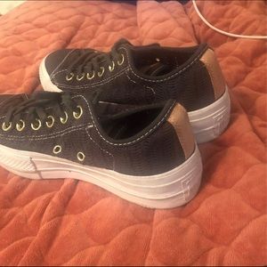 Woven black converse platforms size womens 7